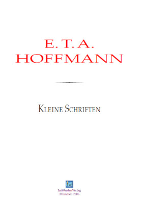 Hoffmann Kleine Schriften